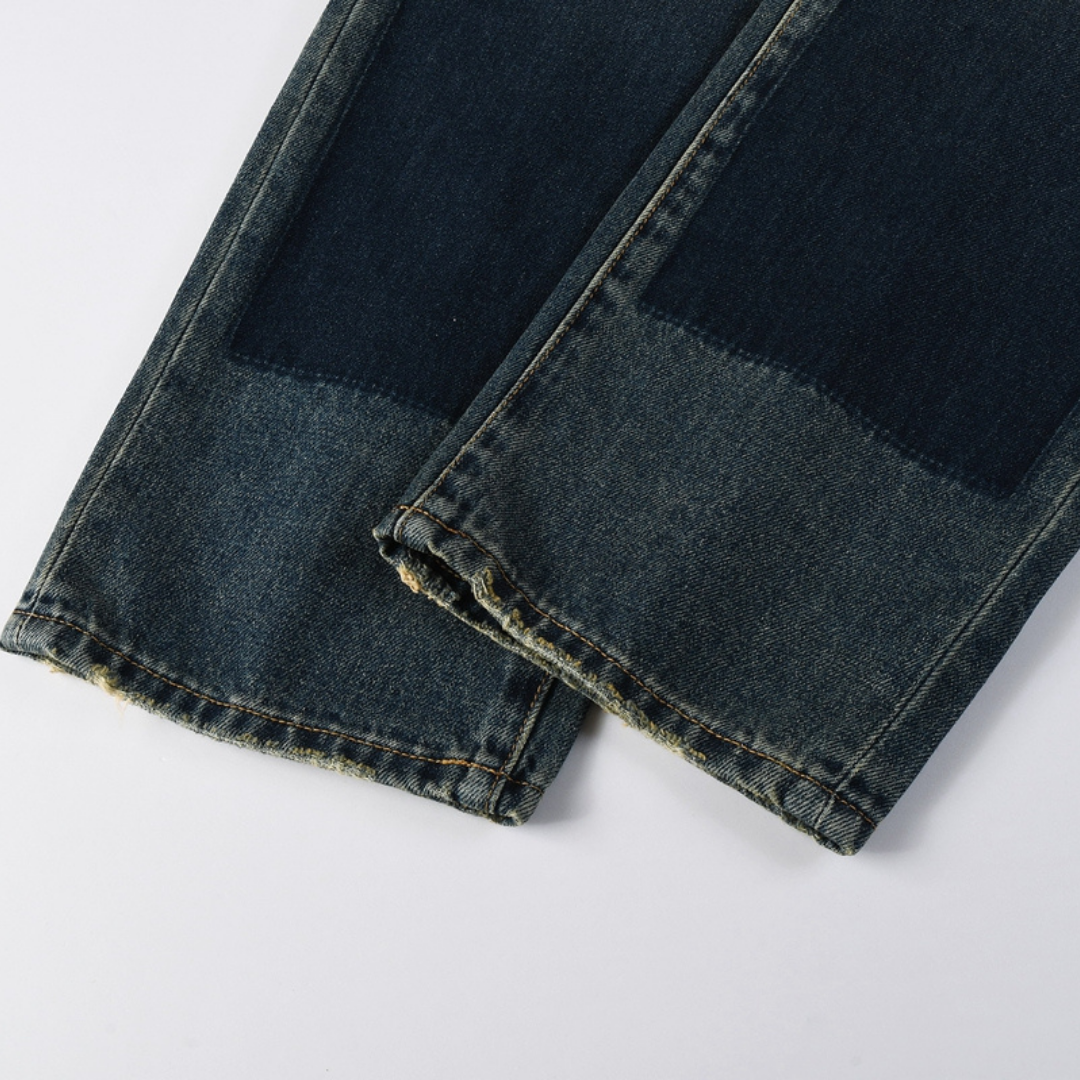 Purple Flared Blue Jeans