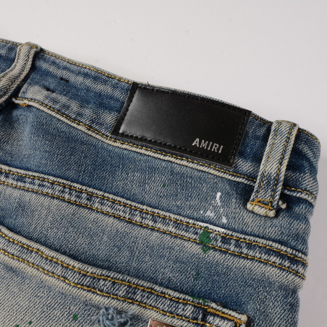 Amr Blue Distressed Jeans