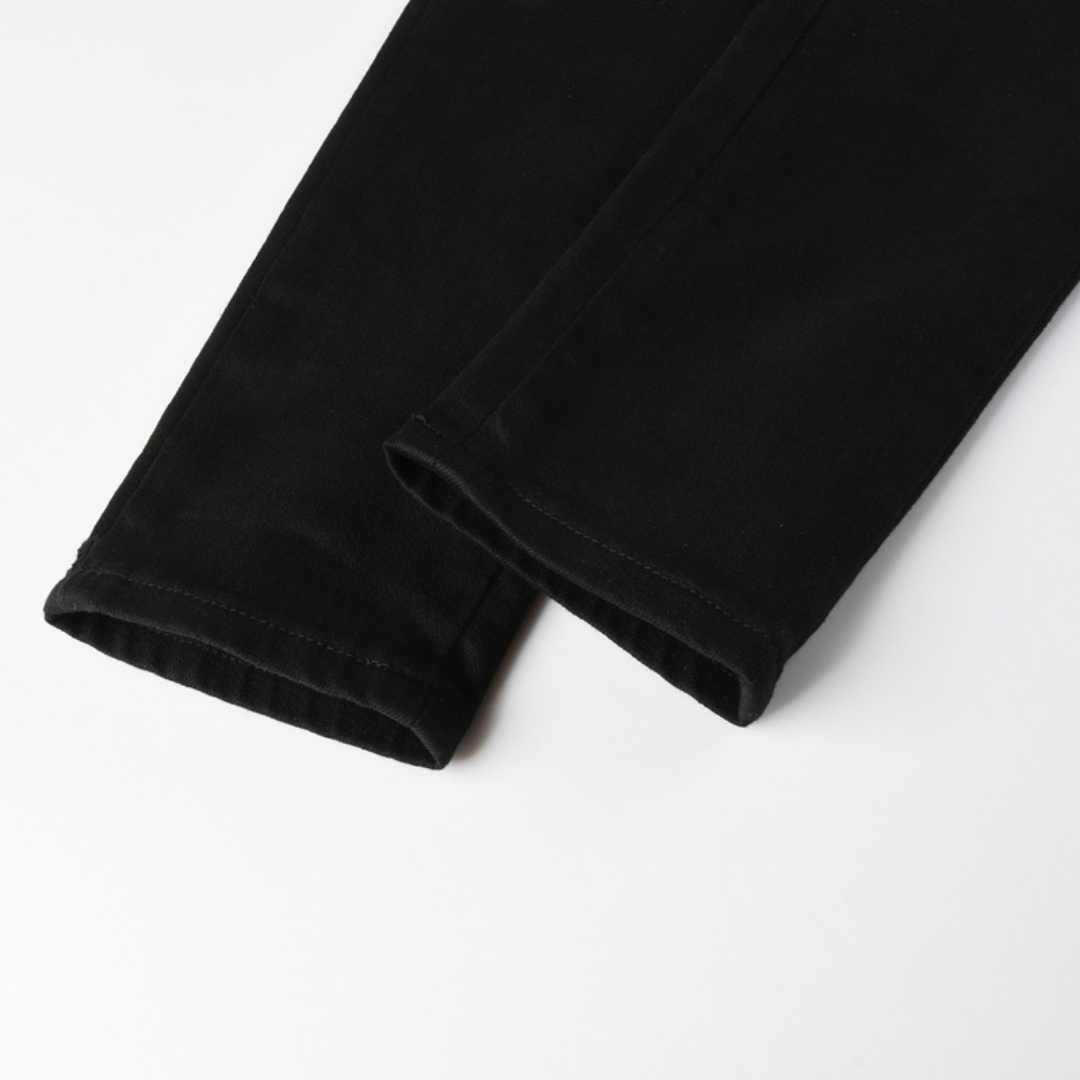 Amr Red Patch Staggered Jeans