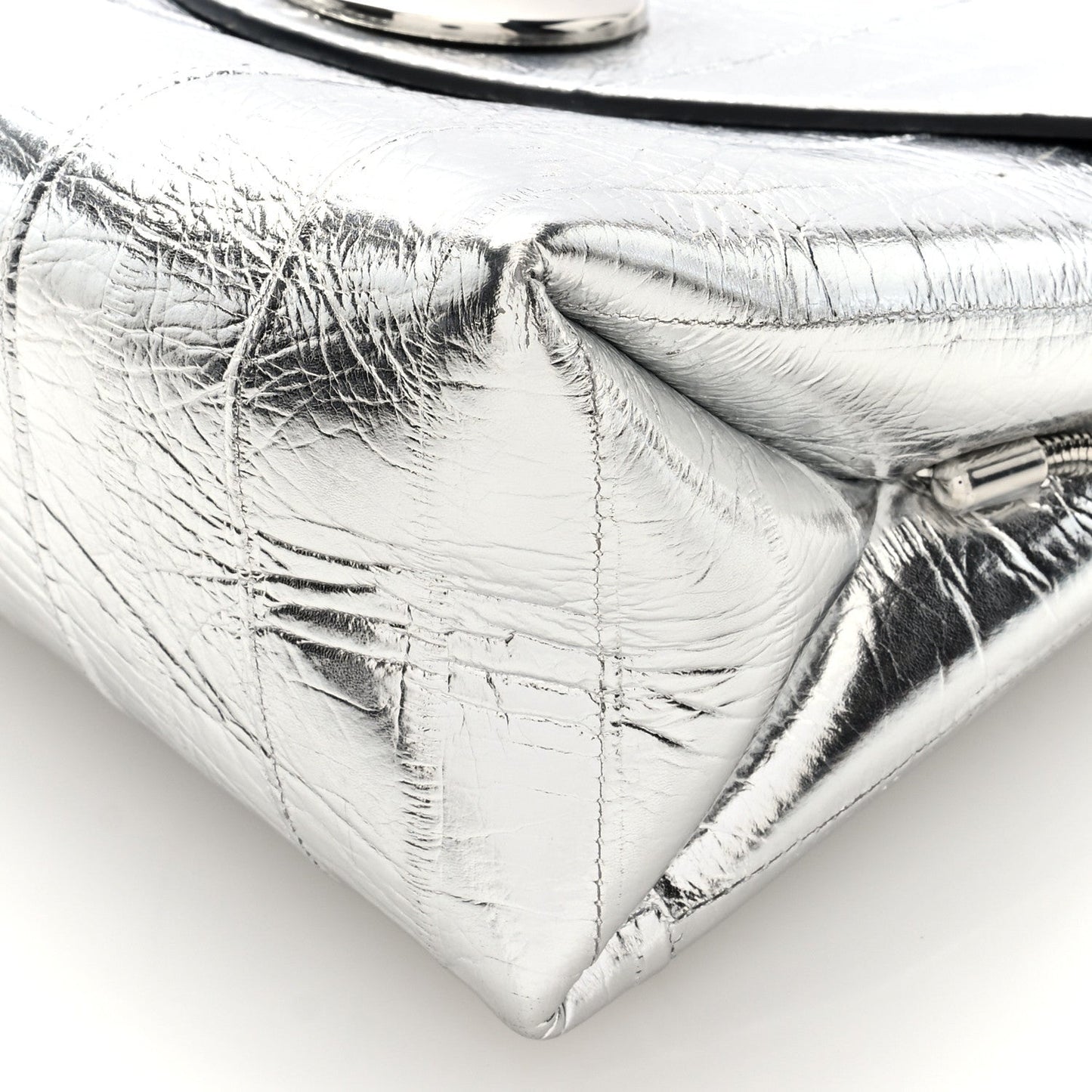 Metallic Eelskin Bobbi Bag Silver