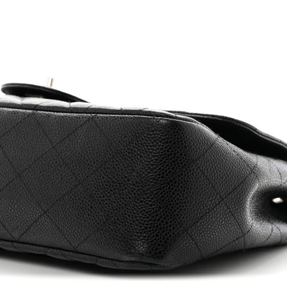 Caviar Quilted Jumbo Single Flap Black