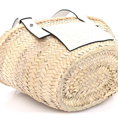 Raffia Mini Basket Tote Bag Natural White Natural white