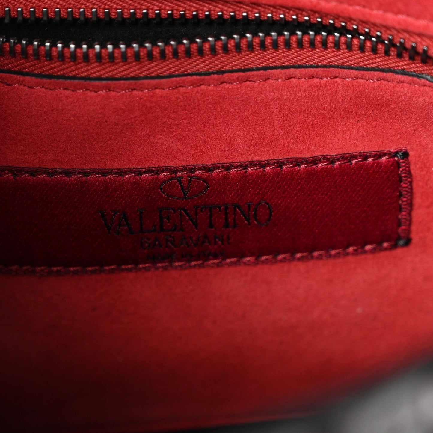 Craquele Nappa Medium Rockstud Spike Shoulder Bag Black