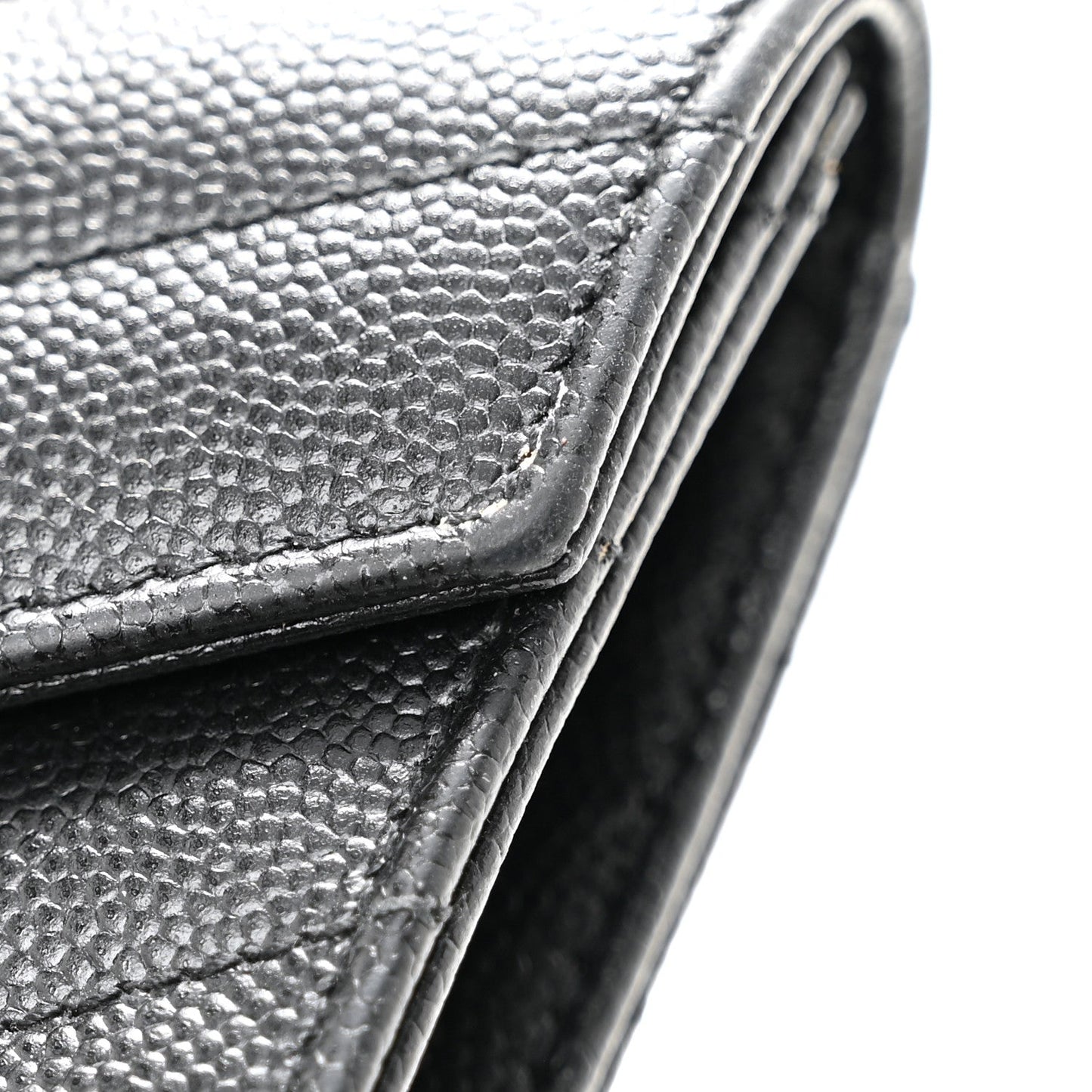Grain De Poudre Matelasse Chevron Small Monochrome Monogram Envelope Wallet Black Black