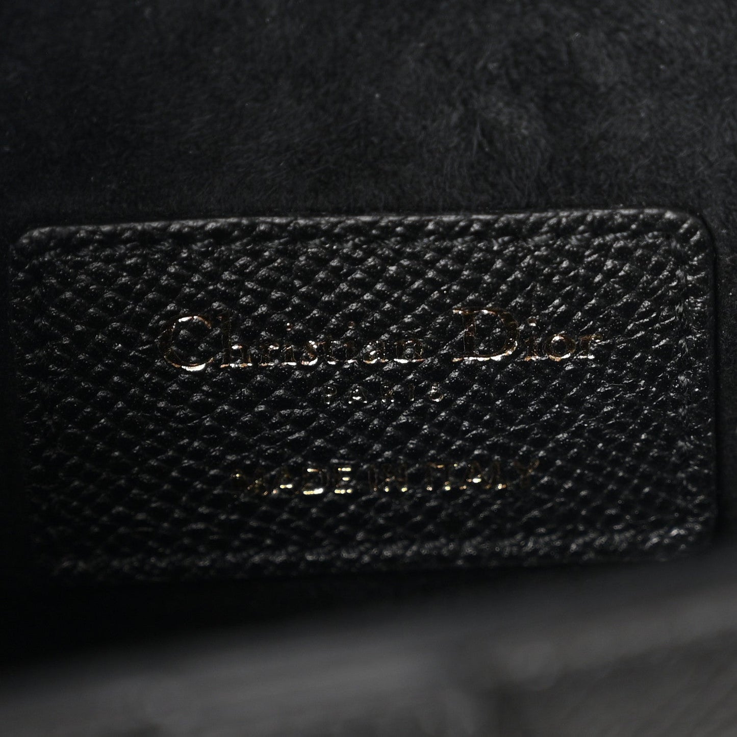 Grained Calfskin Mini Saddle Bag Black