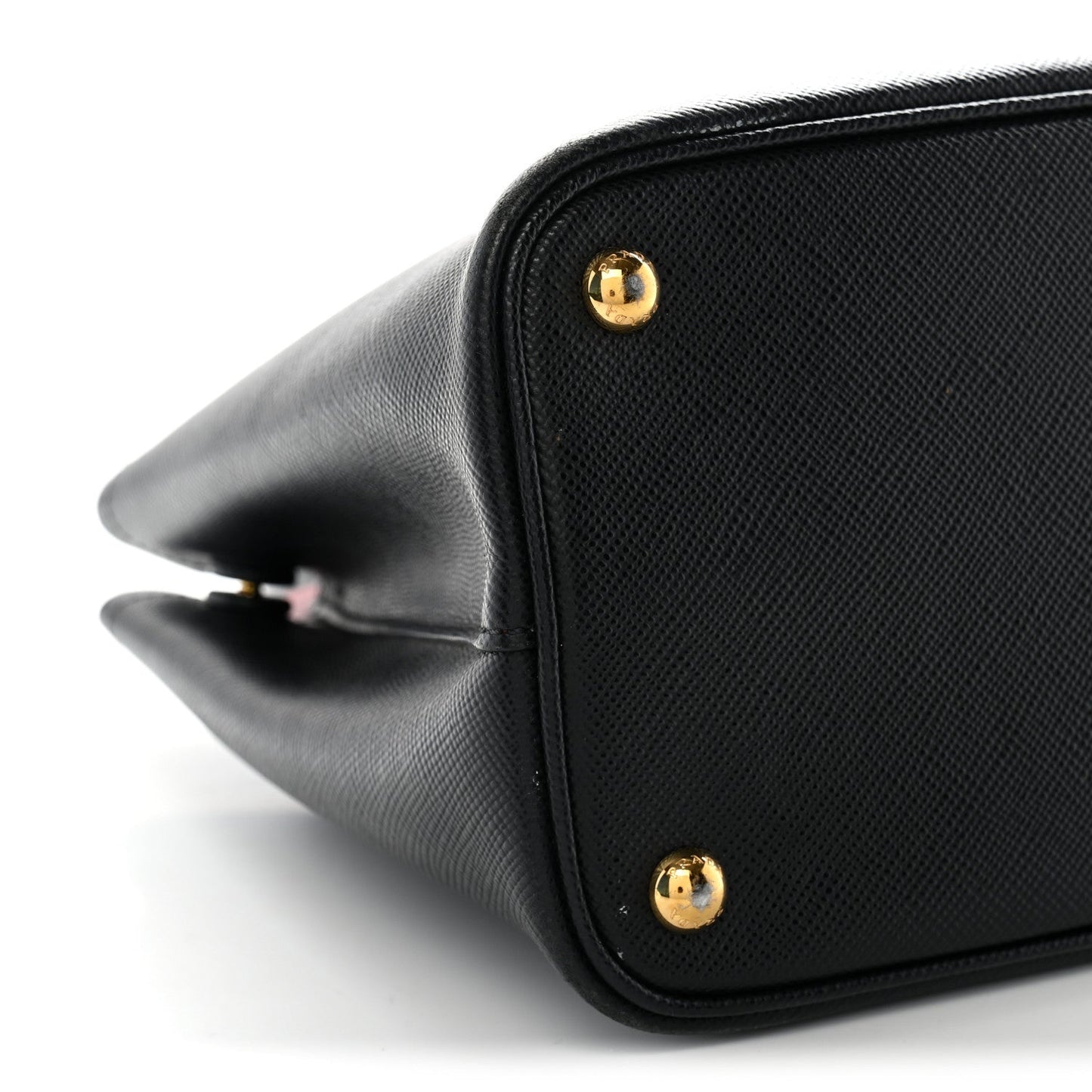 Saffiano Cuir Small Double Bag Black Fuoco