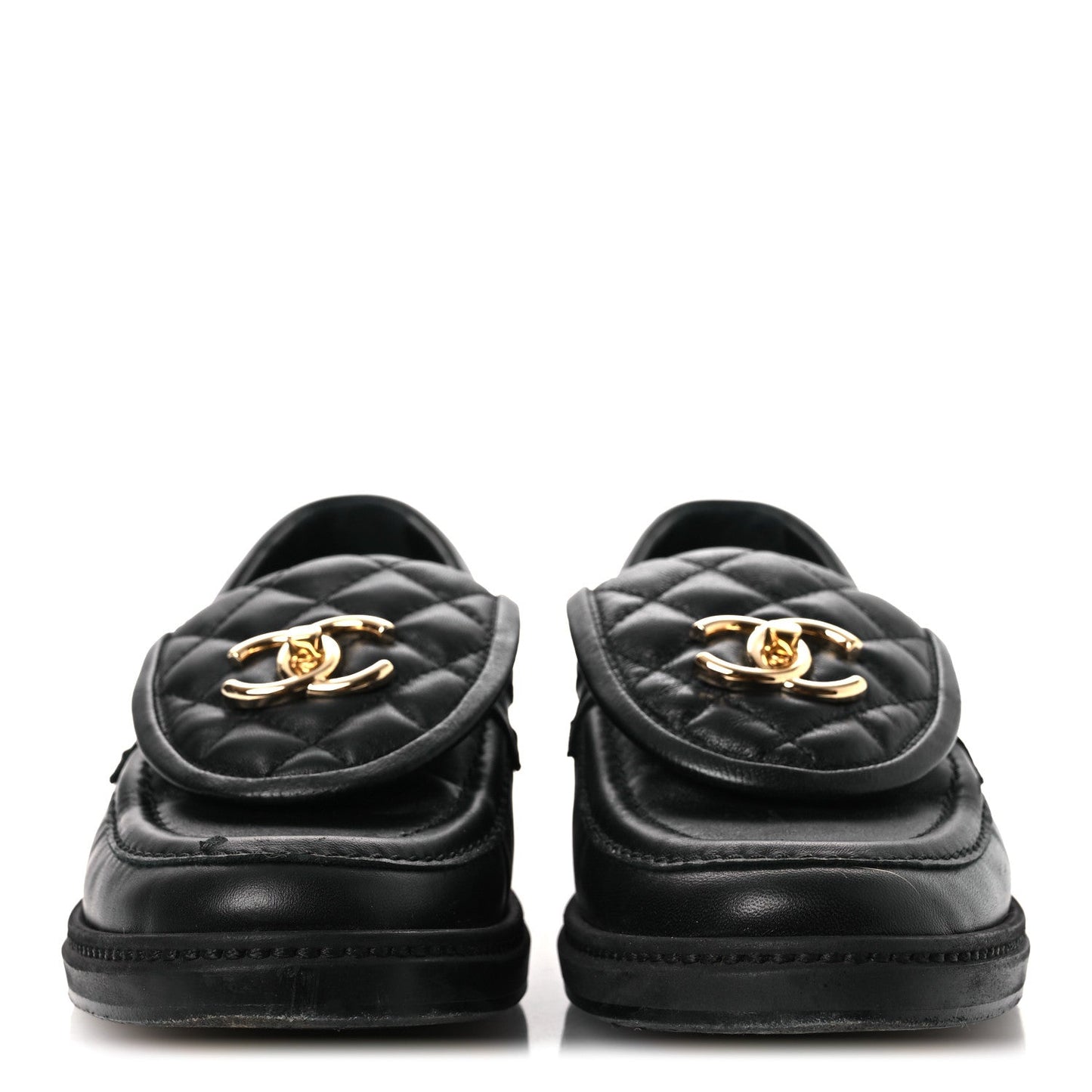Lambskin Quilted CC Turnlock Loafers 37 Black 37 Black