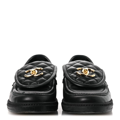 Lambskin Quilted CC Turnlock Loafers 37 Black 37 Black