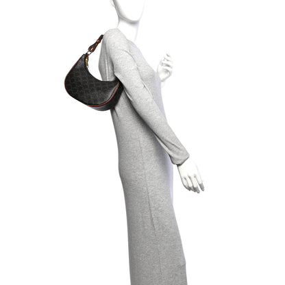 Triomphe Canvas Calfskin Ava Shoulder Bag Tan