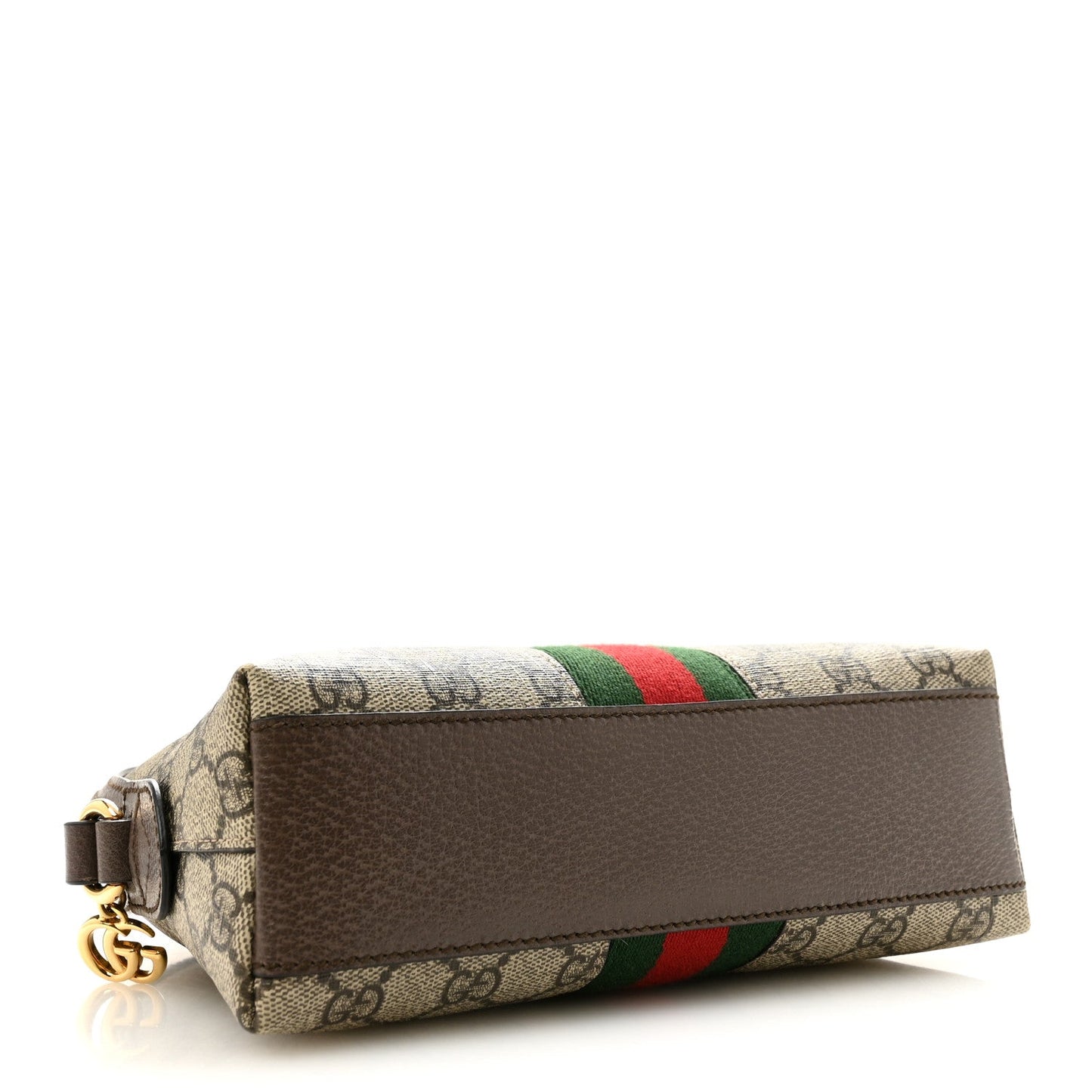 GG Supreme Monogram Textured Dollar Calfskin Web Small Ophidia Dome Shoulder Bag Beige Ebony New Acero