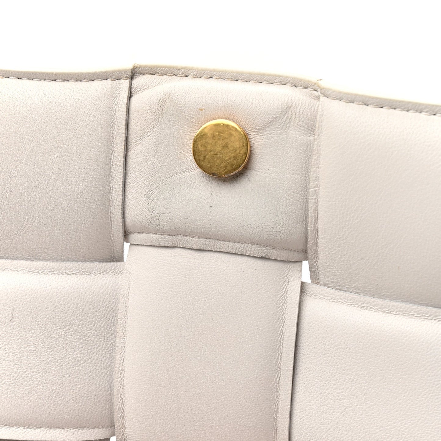 Nappa Maxi Intreccio Padded Cassette Crossbody Bag Chalk