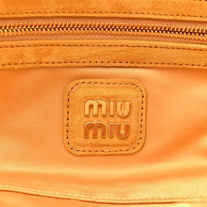 Suede Matelasse Large Arcadie Top Handle Bag Whiskey