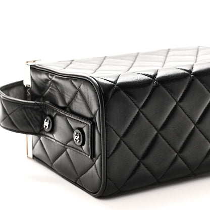Lambskin Quilted Box Bag Black