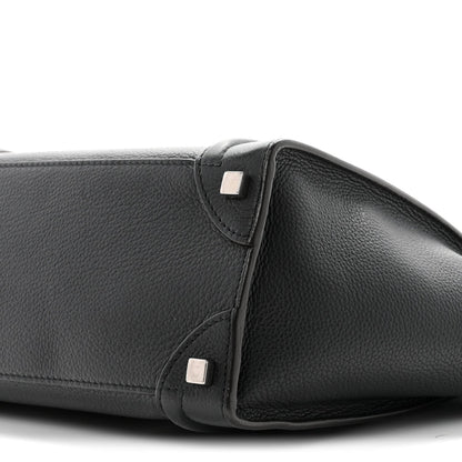 Drummed Calfskin Micro Luggage Black