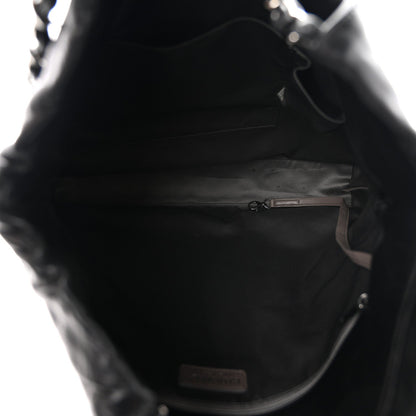 Patent Calfskin Patchwork Brooklyn Tote Black