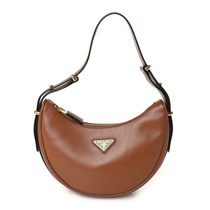 Soft Calfskin Arque Shoulder Bag  Cognac
