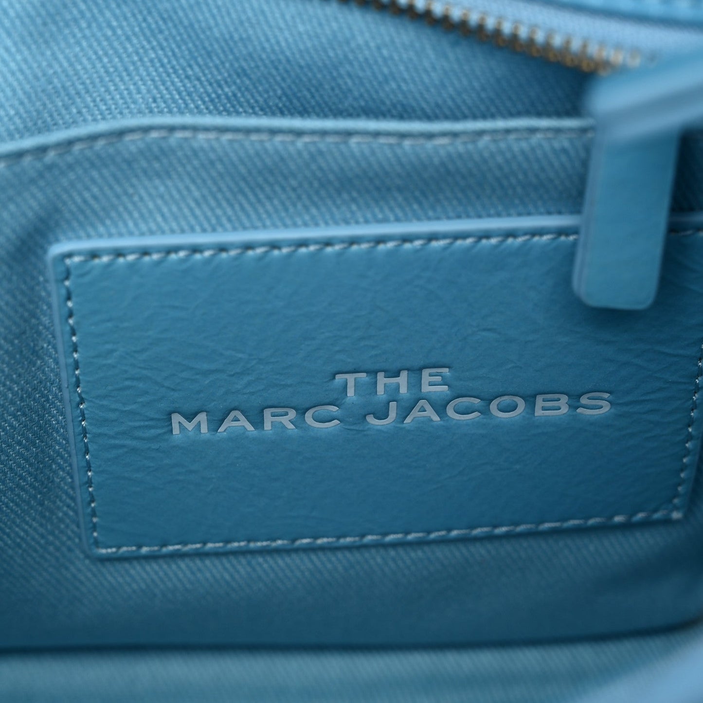 Shiny Crinkled Calfskin The Tote Bag Air Blue