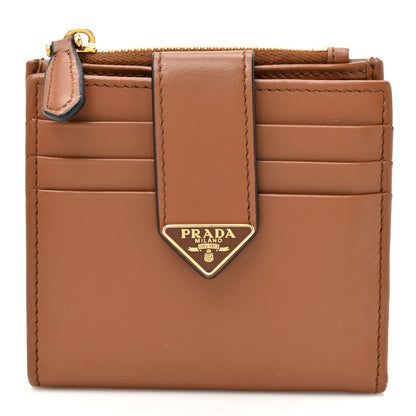 Calfskin Small Triangle Wallet Cognac