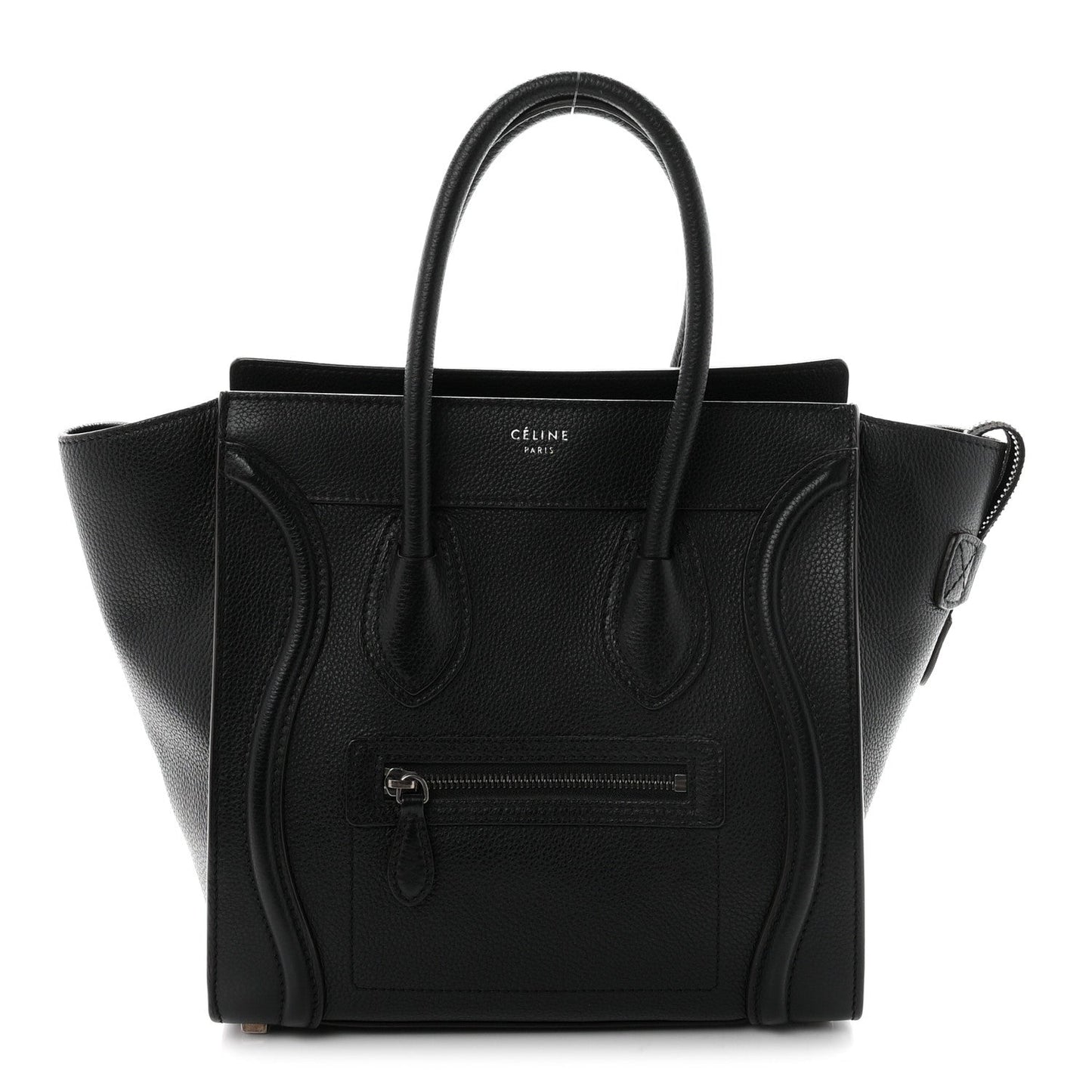 Drummed Calfskin Micro Luggage Black