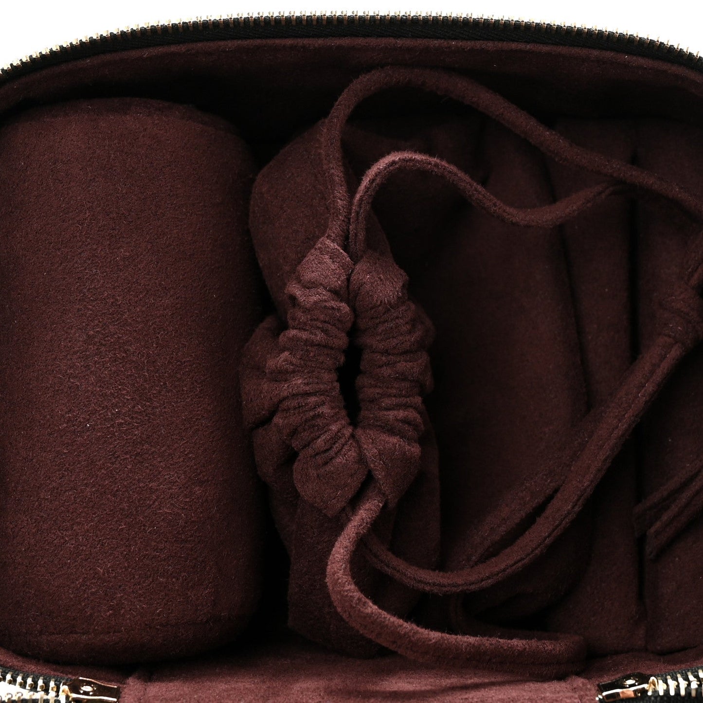 Caviar Quilted Top Handle Jewelry Case Black