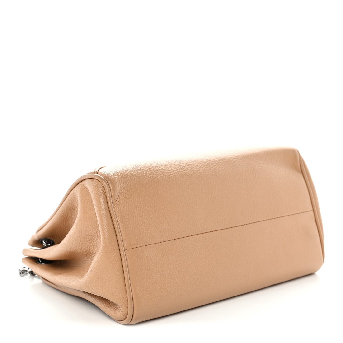 Caviar Quilted Mini Accordion Flap Beige