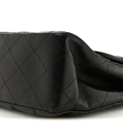 Lambskin Quilted Jumbo Single Flap Black