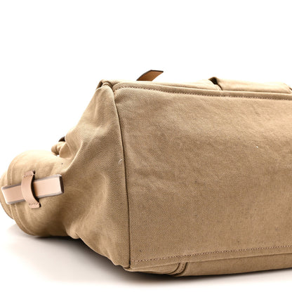 Canvas Calfskin Large Route Shoulder Bag Khaki