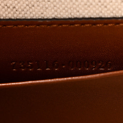 New Canvas Charisma Calfskin Crystal GG Monogram Small Bamboo 1947 Top Handle Bag Camel Ebony