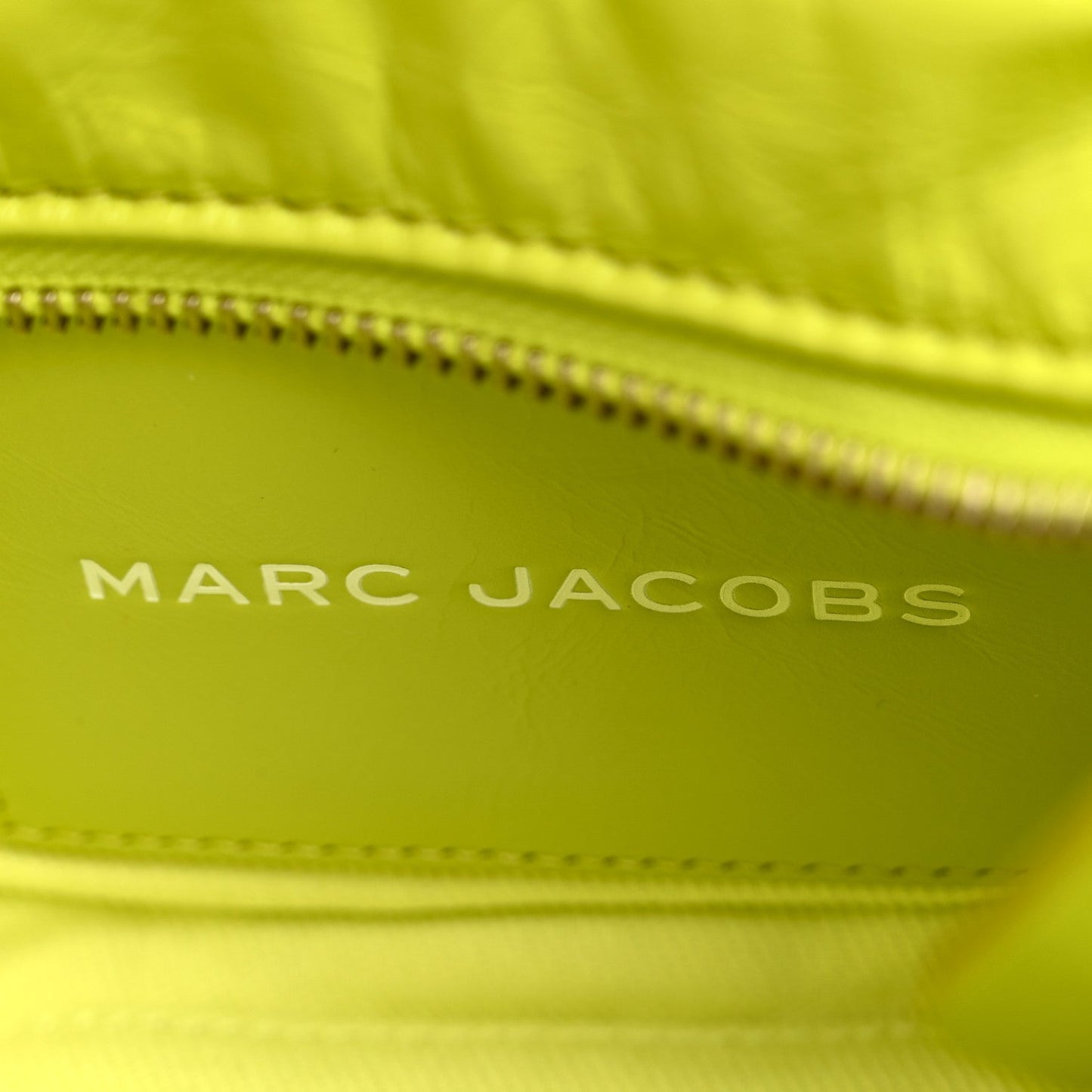 Shiny Crinkled Calfskin Mini The Tote Bag Acid Lime