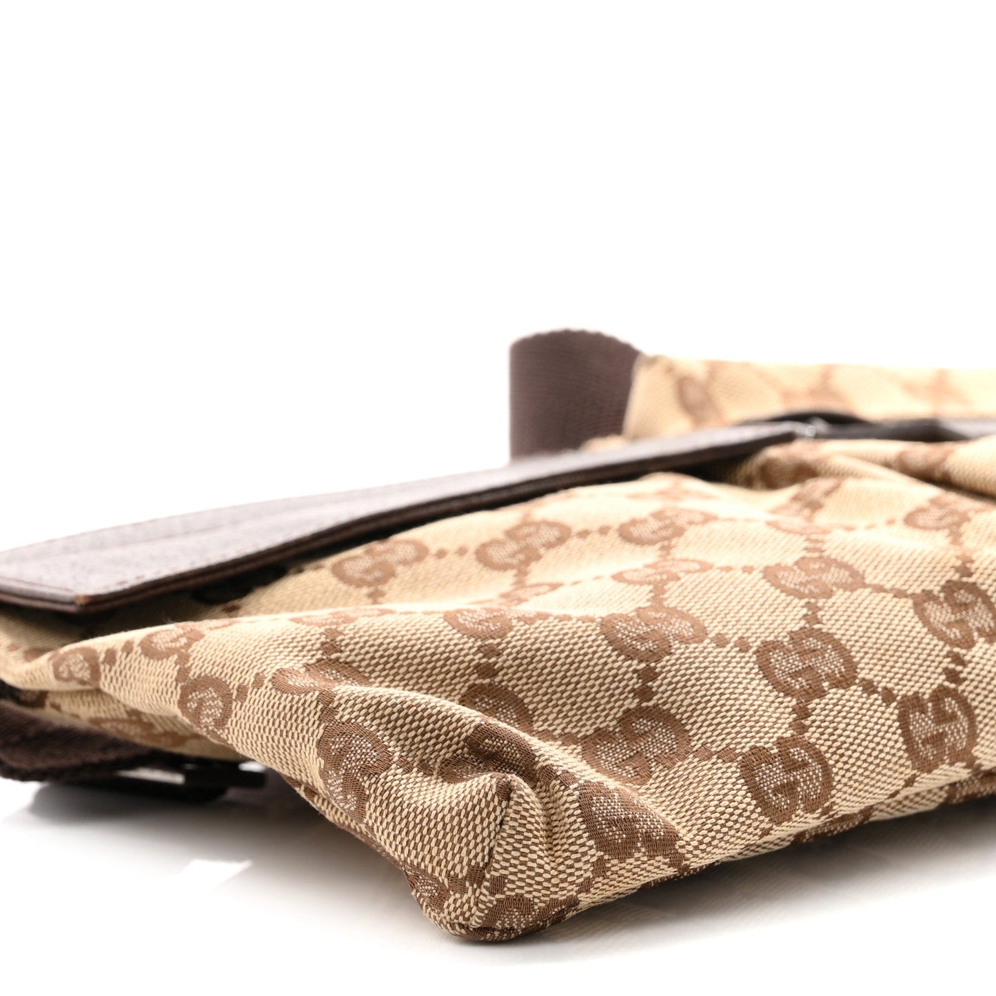 GG Monogram Double Pocket Belt Bag Dark Brown