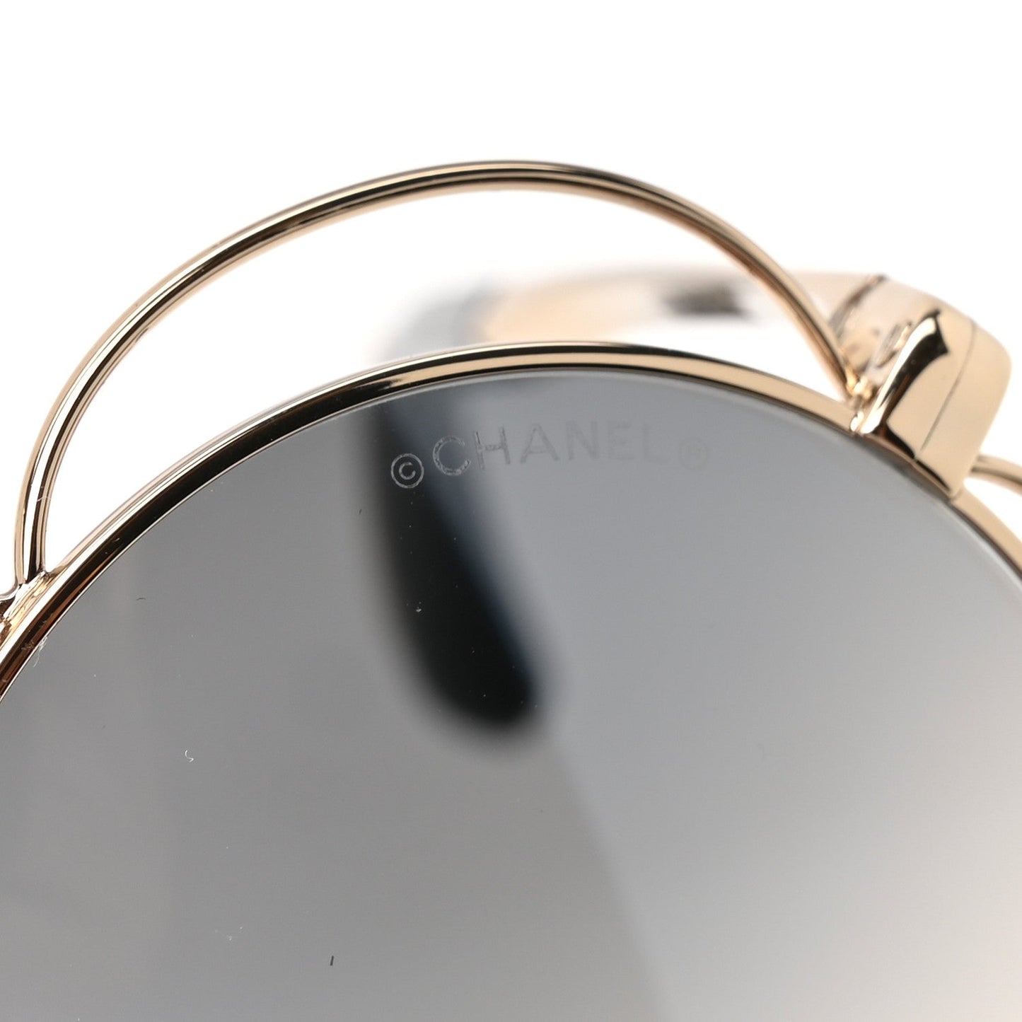 Metal Round Camellia Sunglasses 71573 Gold
