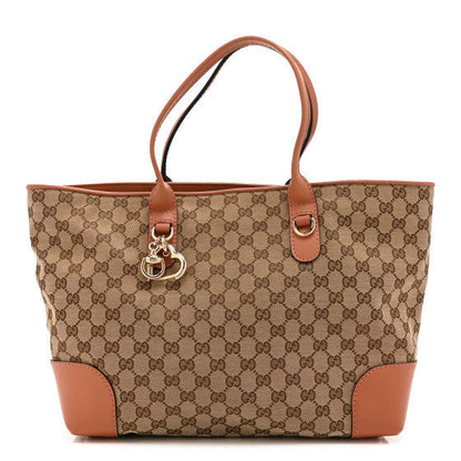 Monogram Large Heart Bit Charm Top Handle Tote Coral
