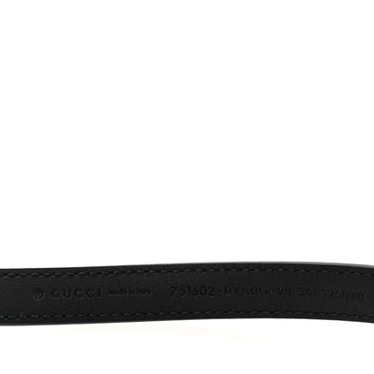 Plutone Calfskin Gucci Buckle 20mm Thin Belt 90 36 Black