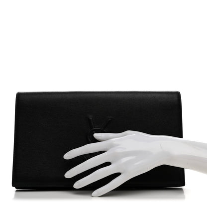 Calfskin Monogram Large Belle De Jour Clutch Black