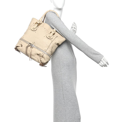 Grained Calfskin Paddington Shopping Tote Beige