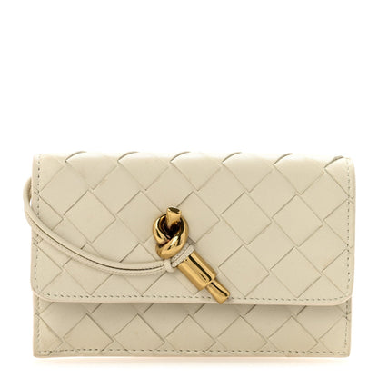 Nappa Intrecciato Andiamo Flap Card Case White