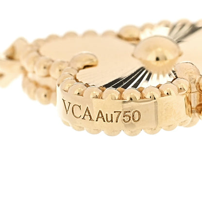 18K Yellow Gold Diamond 5 Motifs Guilloche Vintage Alhambra Bracelet