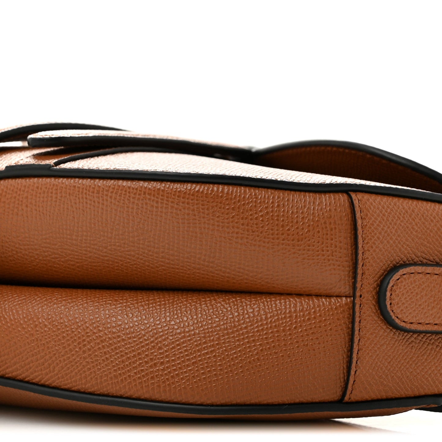 Grained Calfskin Saddle Bag With Strap Camello