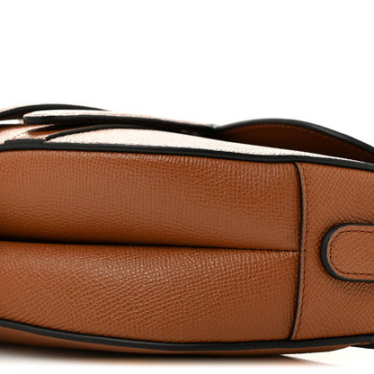 Grained Calfskin Saddle Bag With Strap Camello