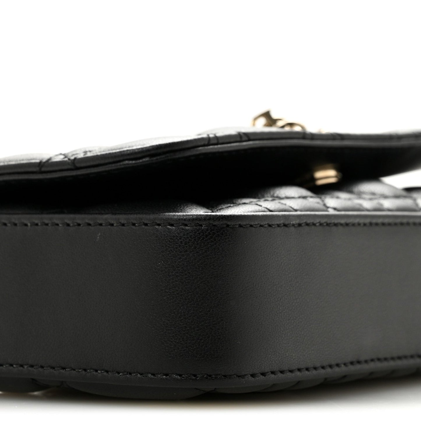 Lambskin Cannage Dior Talk Phone Pouch  Black