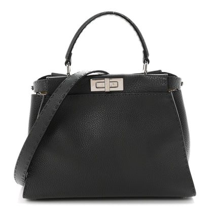 Cuoio Romano Selleria Bi-Color Medium Peekaboo Iconic Satchel Asfalto Latte