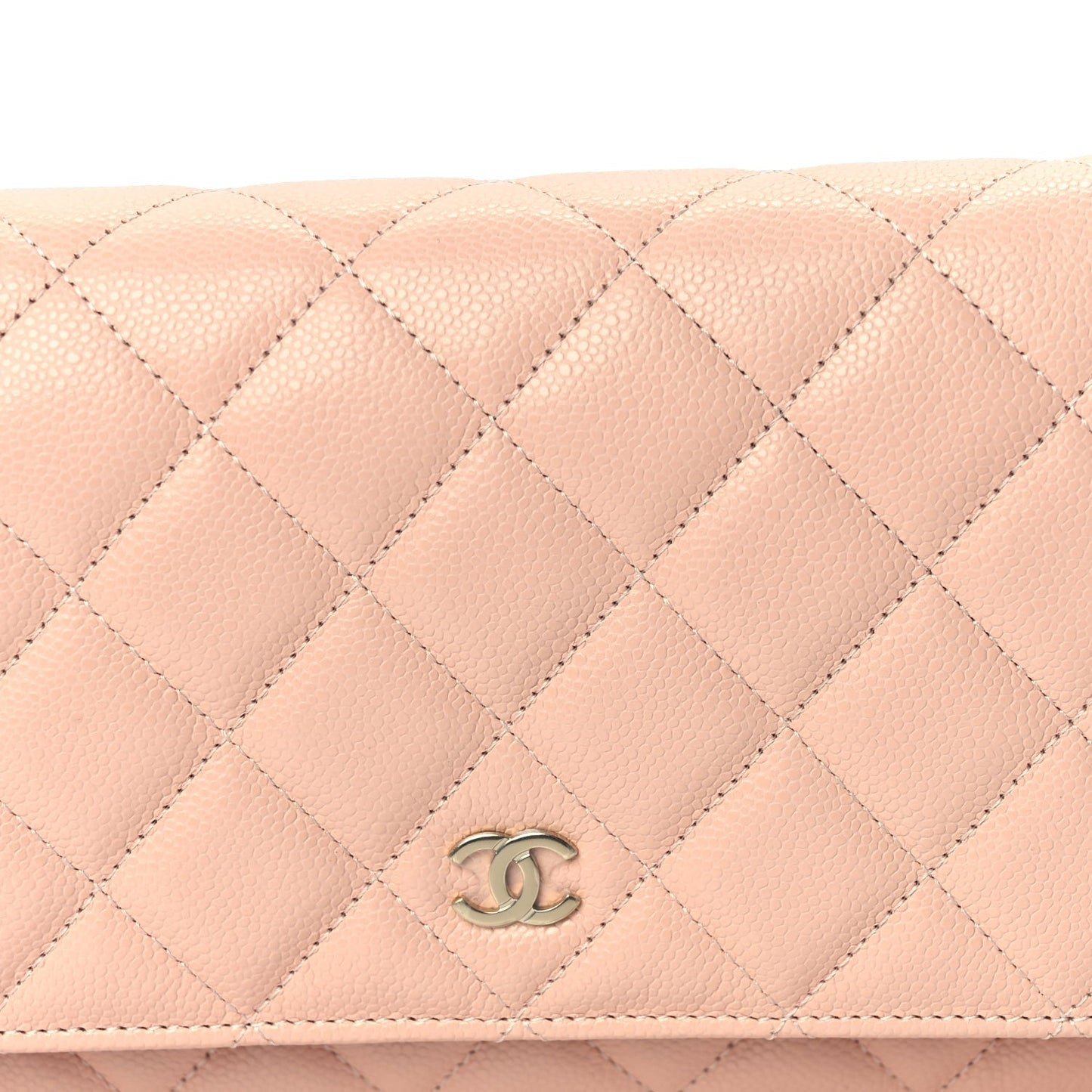 Caviar Quilted Wallet on Chain WOC  Light Pink