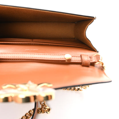 Triomphe Canvas Calfskin Margo Wallet on Chain Tan