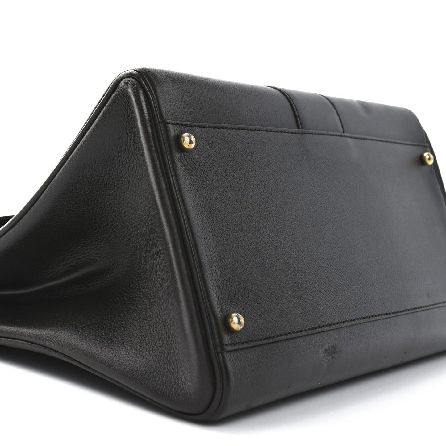 Grained Calfskin MM Brillant Satchel Brown