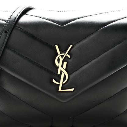 Calfskin Y Quilted Monogram Toy Loulou Crossbody Bag Black