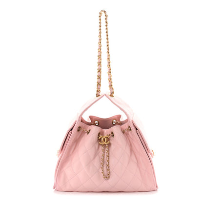 Caviar Quilted Small Chanel 25 Handbag Light Pink