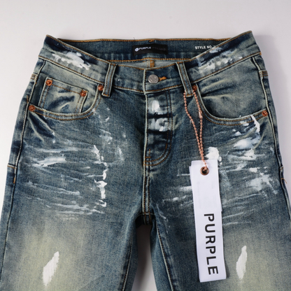 Jeans blu sfumati viola
