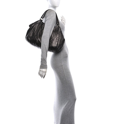 Nappa Pleated Hobo Grafite Mordore