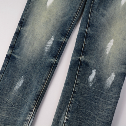Jeans blu sfumati viola