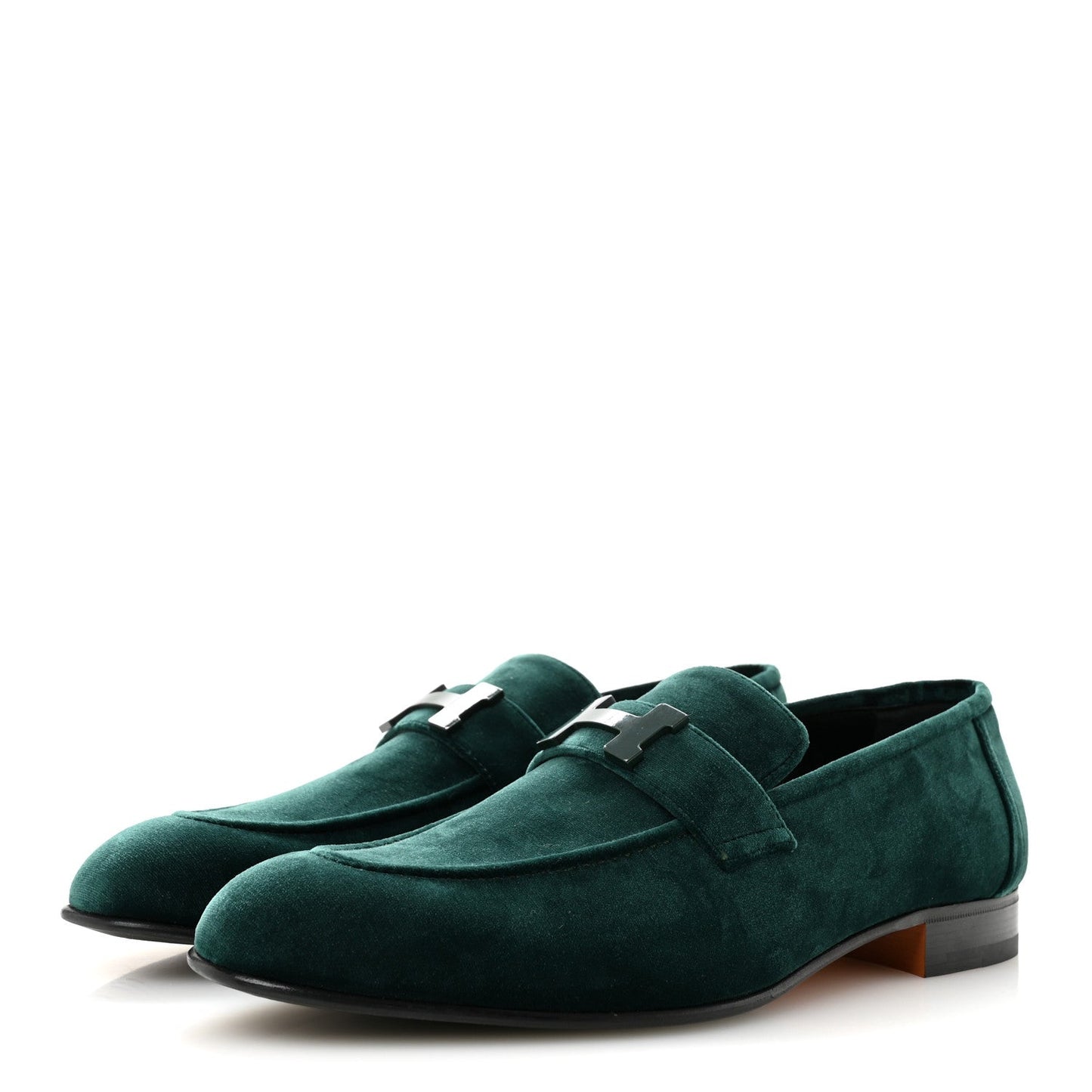 Velvet Mens Paris Loafers 43.5 Vert Fonce